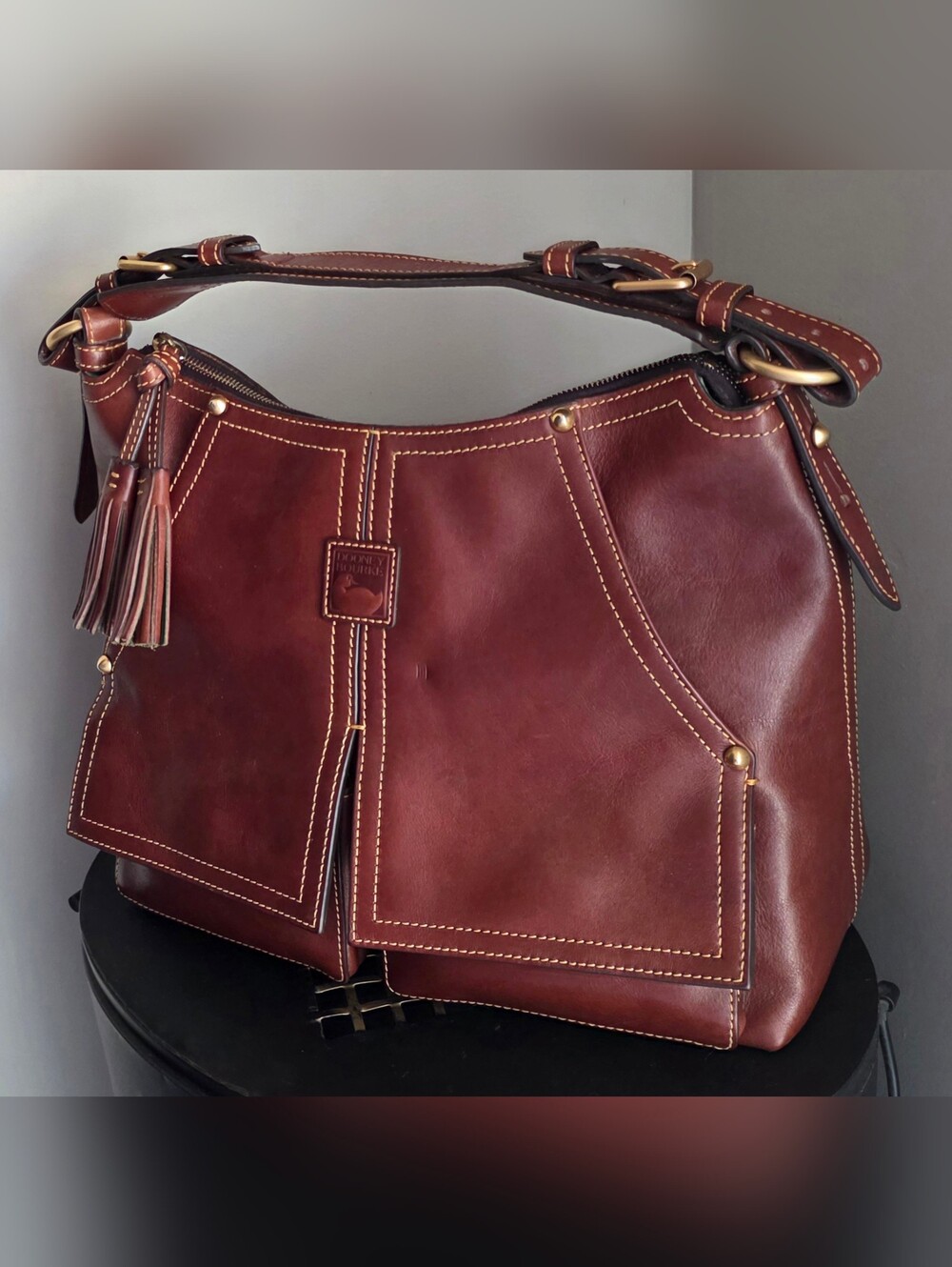 Dooney & Bourke Kingston Florentine Leather Hobo Bag EUC - Picture 5 of 16